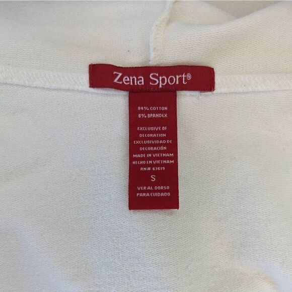 Zena Sport Cream and Baby Blue Full Zip Hoodie Size Small - Picture 6 of 9